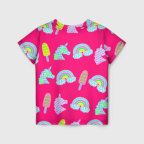 Детская футболка Pop it радуга и единорог / 3D-принт – фото 2