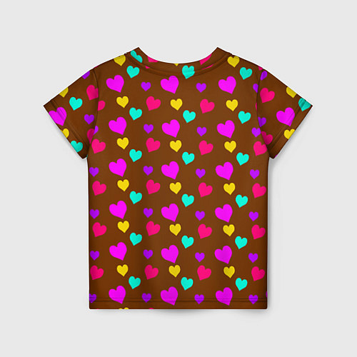 Детская футболка Сердечки разноцветные / 3D-принт – фото 2
