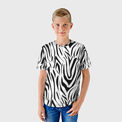 Футболка детская Черно-белая зебра, цвет: 3D-принт — фото 2