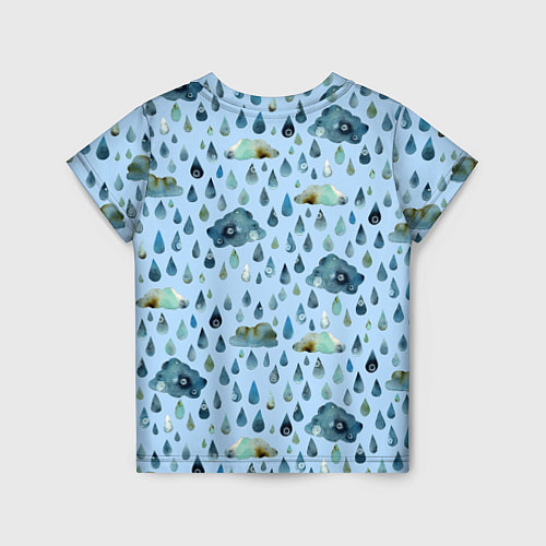 Детская футболка Дождливая осень Тучки и дождь / 3D-принт – фото 2