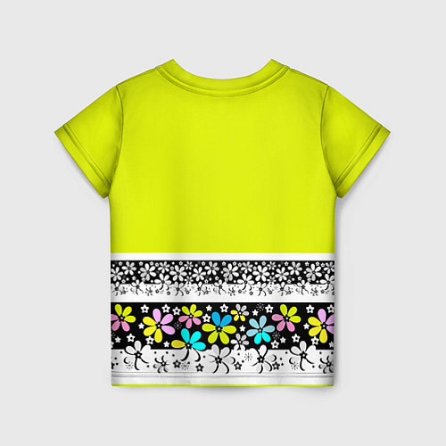 Детская футболка Яркий цветочный узор / 3D-принт – фото 2