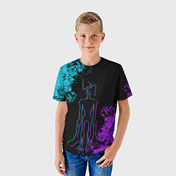Футболка детская НЕОНОВЫЙ СИРЕНОГОЛОВЫЙ, цвет: 3D-принт — фото 2