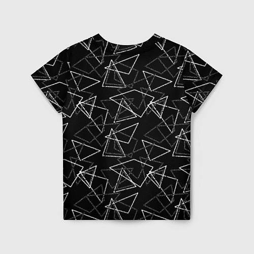 Детская футболка Черно-белый геометрический / 3D-принт – фото 2
