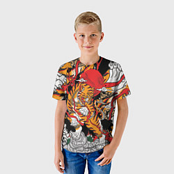 Футболка детская Самурайский тигр, цвет: 3D-принт — фото 2