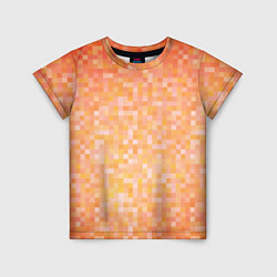 Футболка детская Оранжевая пиксель абстракция, цвет: 3D-принт