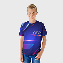 Футболка детская Ауди Audi синива, цвет: 3D-принт — фото 2