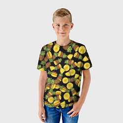Футболка детская Ананасы, цвет: 3D-принт — фото 2