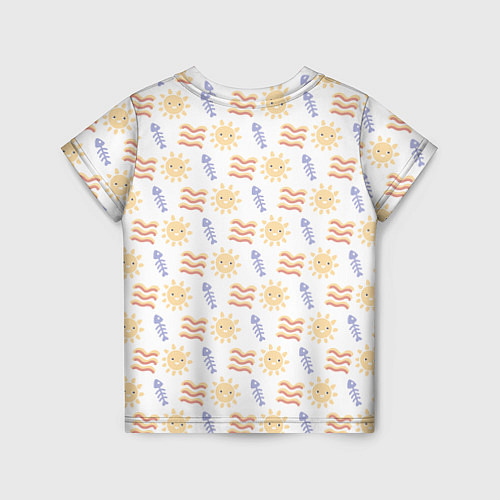 Детская футболка Летнее солнце и волны / 3D-принт – фото 2