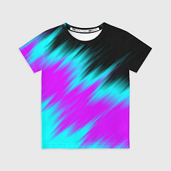 Футболка детская НЕОНОВЫЕ ПОЛОСЫ И НИЧЕГО ЛИШНЕГО NEON STRIPES, цвет: 3D-принт