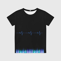 Футболка детская Темный принт с кардиограммой, цвет: 3D-принт