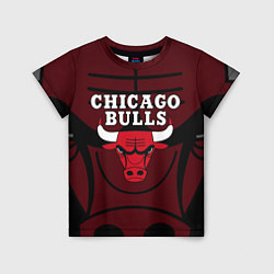 Футболка детская CHICAGO BULLS ЧИКАГО БУЛЛС НА ФОНЕ, цвет: 3D-принт