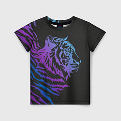 Футболка детская Tiger Neon, цвет: 3D-принт