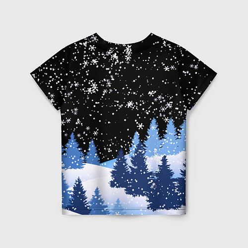 Детская футболка Снежная ночь в зимнем лесу / 3D-принт – фото 2