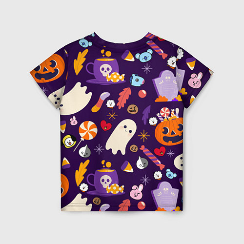 Детская футболка HALLOWEEN BTS BT21 PATTERN БТ21 БТС ХЕЛЛОУИН / 3D-принт – фото 2