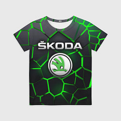 Футболка детская Skoda 3D плиты с подсветкой, цвет: 3D-принт