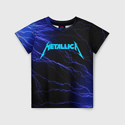 Футболка детская METALLICA BLUE FLASH МЕТАЛЛИКА СИНИЕ МОЛНИИ, цвет: 3D-принт