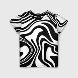 Футболка детская Черно-белые полосы Black and white stripes, цвет: 3D-принт