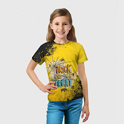 Футболка детская !Trick or treat!, цвет: 3D-принт — фото 2