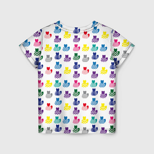 Детская футболка Узор из котов / 3D-принт – фото 2