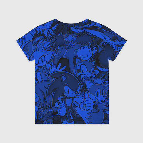 Детская футболка SONIC BLUE PATTERN СИНИЙ ЁЖ / 3D-принт – фото 2
