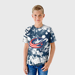 Футболка детская Коламбус Блю Джекетс, Columbus Blue Jackets, цвет: 3D-принт — фото 2