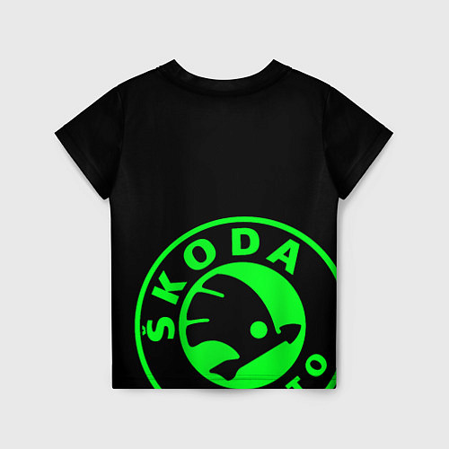 Детская футболка SKODA GREEN LOGO BLACK STYLE / 3D-принт – фото 2