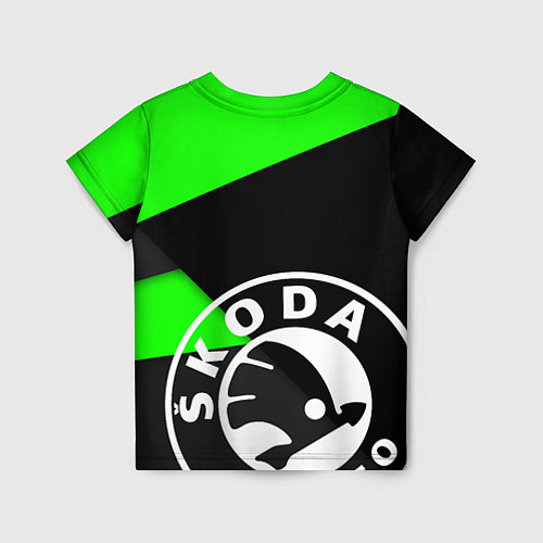 Детская футболка SKODA GEOMETRY SPORT GREEN / 3D-принт – фото 2
