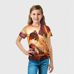Футболка детская Genshin Impact: Zhongli, цвет: 3D-принт — фото 2