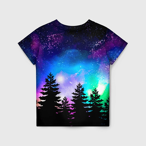 Детская футболка Космический лес, елки и звезды / 3D-принт – фото 2