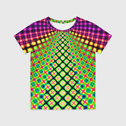 Футболка детская Неоновая геометрия абстракция, цвет: 3D-принт