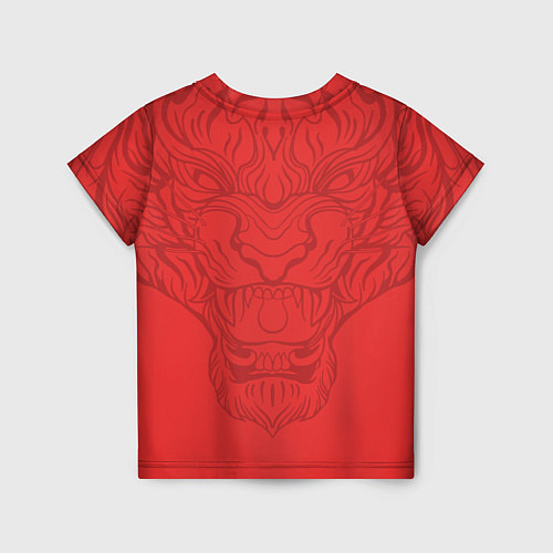 Детская футболка Красный тигр - дракон / 3D-принт – фото 2