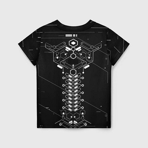 Детская футболка Биомеханический скелет cyberpunk / 3D-принт – фото 2