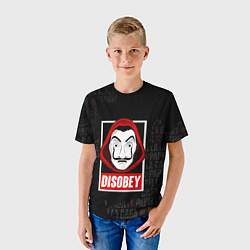 Футболка детская LA CASA DE PAPEL DISOBEY БУМАЖНЫЙ ДОМ, цвет: 3D-принт — фото 2