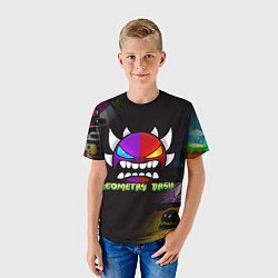 Футболка детская Geometry Dash: Demon Art, цвет: 3D-принт — фото 2
