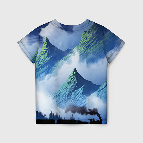 Детская футболка Поезд в горах / 3D-принт – фото 2