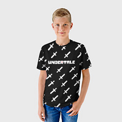 Футболка детская UNDERTALE LOGO СРАЖЕНИЕ, МЕЧИ, цвет: 3D-принт — фото 2
