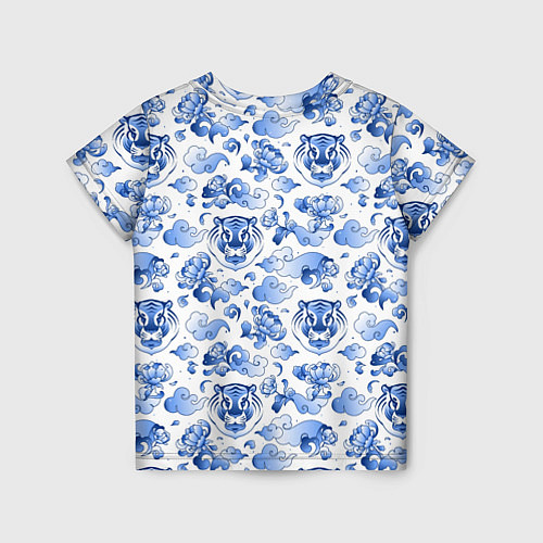 Детская футболка Гжель Тигр и узоры / 3D-принт – фото 2