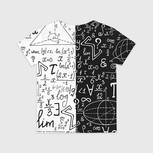 Детская футболка ЧЁРНО БЕЛЫЕ ФОРМУЛЫ ФИЗИКА МАТЕМАТИКА / 3D-принт – фото 2