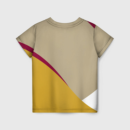 Детская футболка Линии На бежевом Фоне / 3D-принт – фото 2