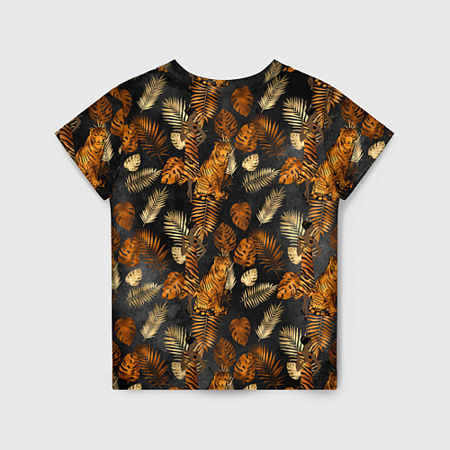 Детская футболка Тигры и листья Тропики / 3D-принт – фото 2
