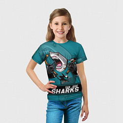 Футболка детская San Jose Sharks, Сан Хосе Шаркс, цвет: 3D-принт — фото 2