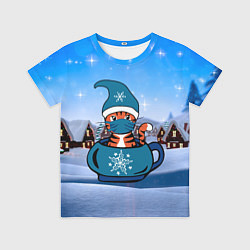 Футболка детская Антиковидный тигр в маске 2022 Covid-19, цвет: 3D-принт