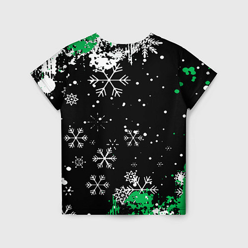 Детская футболка Billie eilish новый год снежинки / 3D-принт – фото 2