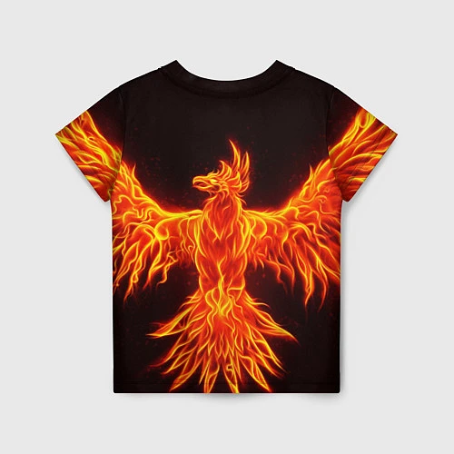 Детская футболка ОГНЕННЫЙ ФЕНИКС FIRE PHOENIX / 3D-принт – фото 2