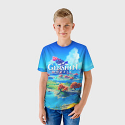 Футболка детская МИР ГЕНШИН ИМПАКТ WORLD GENSHIN IMPACT, цвет: 3D-принт — фото 2