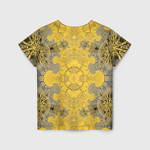 Детская футболка Коллекция Фрактальная мозаика Желтый на черном 573 / 3D-принт – фото 2