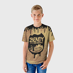 Футболка детская ЧЕРНЫЙ БЕНДИ BENDY AND THE INK MACHINE, цвет: 3D-принт — фото 2