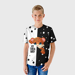 Футболка детская ТИГРЁНОК НУ ТИПА МЯУ, цвет: 3D-принт — фото 2