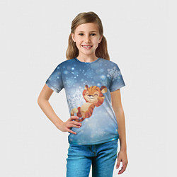 Футболка детская Довольный тигренок Новогодний, цвет: 3D-принт — фото 2