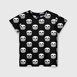 Футболка детская UNDERTALE SANS SKULL FACE PATTERN УЗОР, цвет: 3D-принт